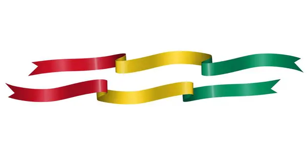Σετ Κορδέλας Χρώματα Της Γουινέας Για Διακόσμηση Εορτασμού Της Ημέρας — Διανυσματικό Αρχείο