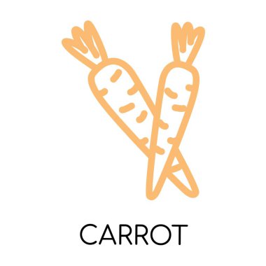 Havuç yağı çizgisi sebze ikonu, vektör illüstrasyonu