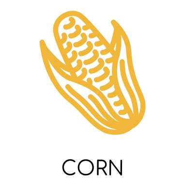 Mısır yağı çizgisi sebze simgesi, vektör illüstrasyonu