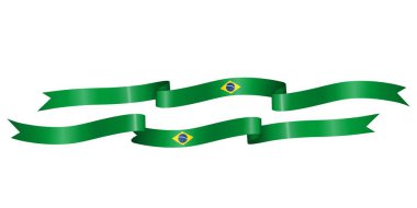 Bağımsızlık Günü dekorasyonu için Brezilya 'nın renklerine sahip bayrak kurdelesi seti