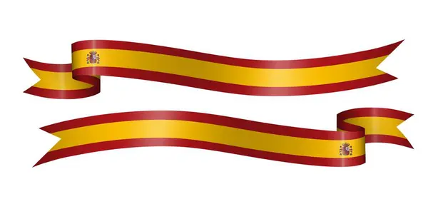 Набір Стрічки Прапора Кольорами Іспанії Святкування Дня Незалежності Стоковий вектор