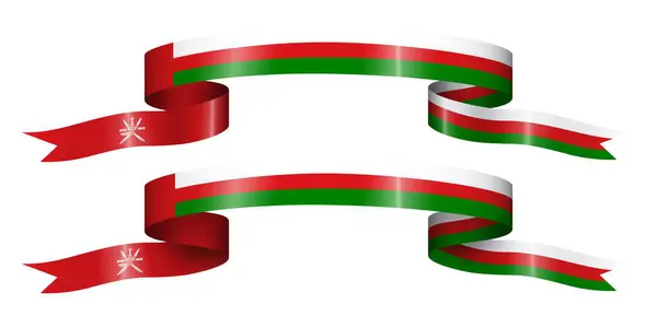 Conjunto Cinta Bandera Con Colores Omán Para Decoración Celebración Del Vectores de stock libres de derechos