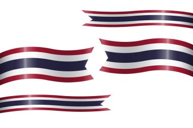 Bağımsızlık Günü dekorasyonu için Tayland renginde bayrak kurdelesi.