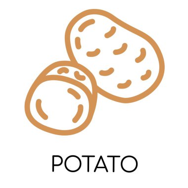 Patates yağı çizgisi sebze ikonu, vektör çizimi