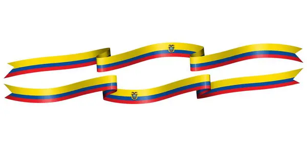 Conjunto Cinta Bandera Con Colores Ecuador Para Decoración Celebración Del Vectores de stock libres de derechos