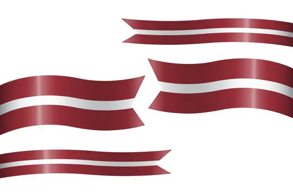 一套带有拉脱维亚色彩的国旗彩带 用于独立日庆祝装饰 图库插图
