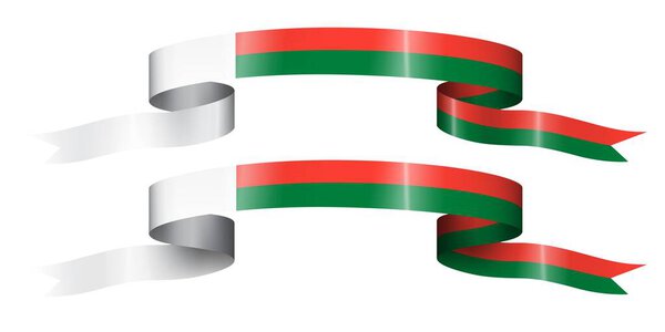 Set of flag ribbon with colors of Madagaskar for independence day celebration decoration