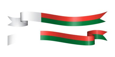 Madagaskar 'ın bağımsızlık günü dekorasyonu için bayrak kurdelesi.