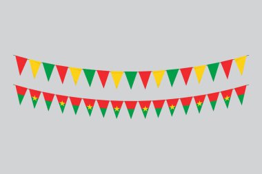 Bayraklar izole. Burkina Faso kağıt kiraz kuşu. Bayrak doğum günü, yıldönümü, kutlama etkinliği.