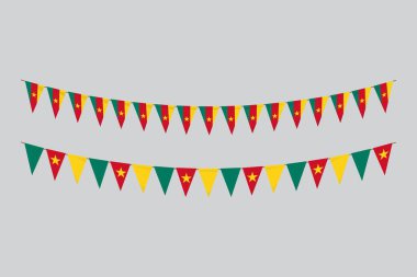 Bayraklar izole. Kamerun kâğıt kiraz kuşu. Bayrak doğum günü, yıldönümü, kutlama etkinliği.