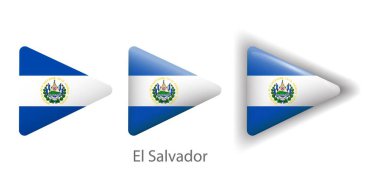 El Salvador bayrak vektör simgeleri yuvarlak üçgen şeklinde ayarlandı