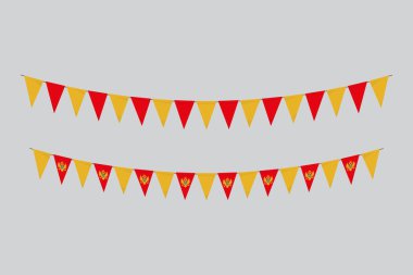 Bayraklar izole. Karadağ kağıt kiraz. Bayrak doğum günü, yıldönümü, kutlama etkinliği.