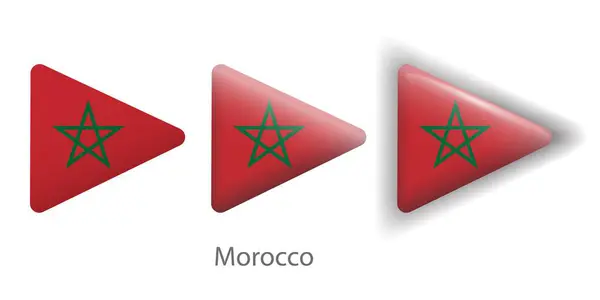 stock vector Morocco flag vector icons set in the shape of rounded triangle