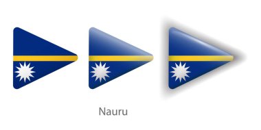 Nauru bayrak vektör simgeleri yuvarlak üçgen şeklinde ayarlandı