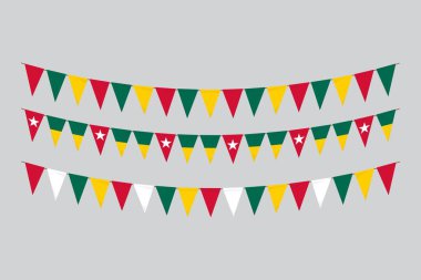 Bayraklar izole. Togo kağıt kiraz kuşu. Bayrak doğum günü, yıldönümü, kutlama etkinliği.