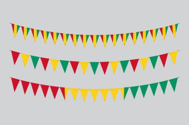 Bayraklar izole edildi. Gine kağıdı. Bayrak doğum günü, yıldönümü, kutlama etkinliği.