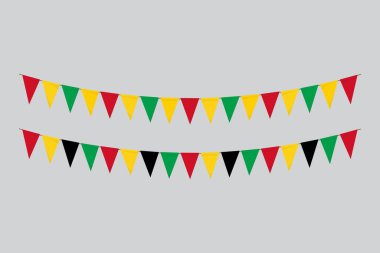 Bayraklar izole edildi. Gine-Bissau kağıt kiraz kuşu. Bayrak doğum günü, yıldönümü, kutlama etkinliği.