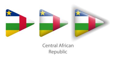 Orta Afrika Cumhuriyeti bayrak vektör simgeleri yuvarlak üçgen şeklinde ayarlandı