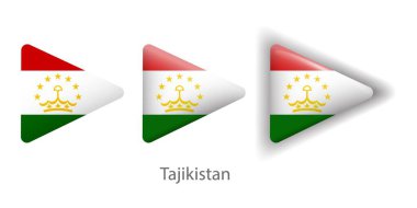 Tacikistan bayrak vektör simgeleri yuvarlak üçgen şeklinde ayarlandı