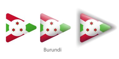 Burundi bayrak vektör simgeleri yuvarlak üçgen şeklinde ayarlandı