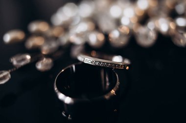 wedding rings on a jewelry background