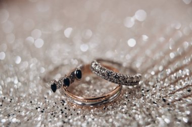 wedding rings on a jewelry background