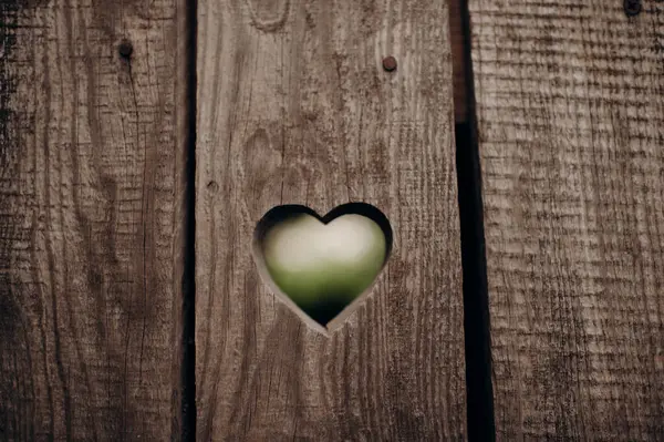 Hartvorm Gesneden Hout Symbool Van Liefde Valentijnsdag Sint Valentijnsdag — Stockfoto