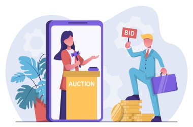 Açık arttırma İşadamı online bir açık artırmada teklif verdi.