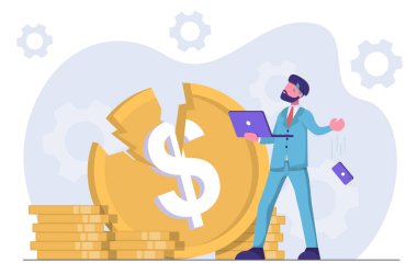 Finansal kriz. Para mahvoldu, iş adamı çaresiz ve ter içinde kaldı..