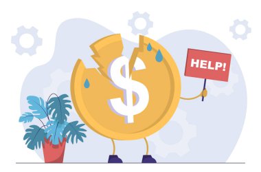 Finansal kriz. Coin yardım istiyor. Paranın desteğe ihtiyacı var