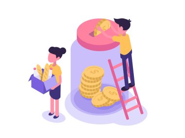 Bağış. İnsanlar yiyecek ve para bağışlıyor, yardım topluyorlar.