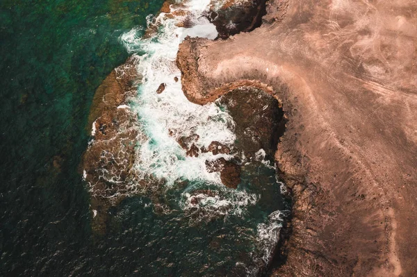 Fuerteventura Seashore Waves Drone Imagens De Bancos De Imagens