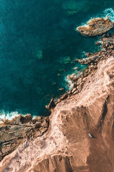 Fuerteventura Seashore Waves Drone Fotos De Bancos De Imagens Sem Royalties