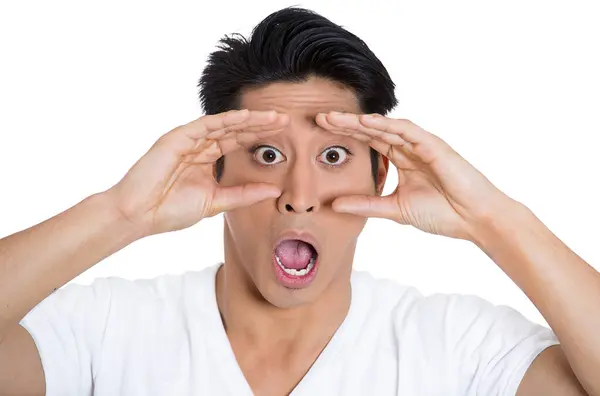 Portrait Shocked Young Man — Stock Photo, Image