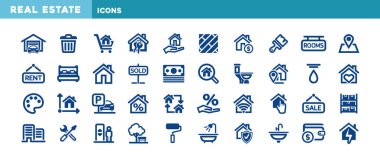 Emlak web simgelerinin vektör illüstrasyonu