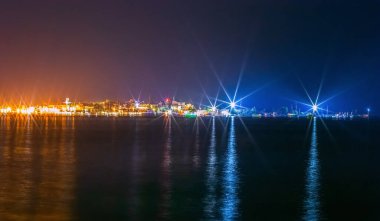 Geceleri Nesebur 'un güzel manzarası.