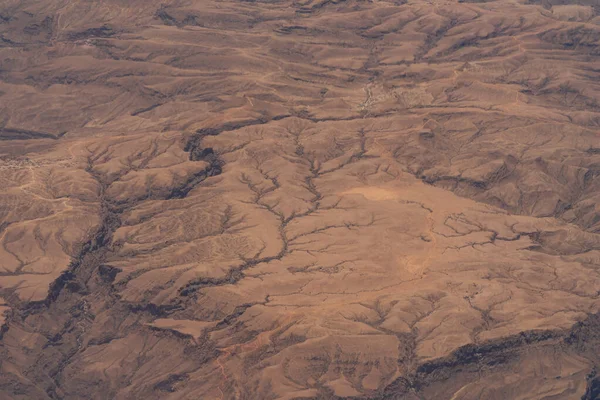 Dramática Vista Aérea Textura Los Patrones Árido Paisaje Del Desierto — Foto de Stock