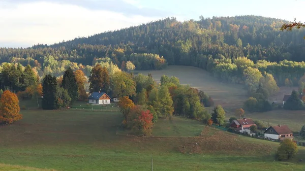 Jesienny Krajobraz Górski Mgle — Zdjęcie stockowe