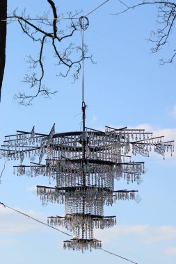 Mavi gökyüzü kristal cam avize