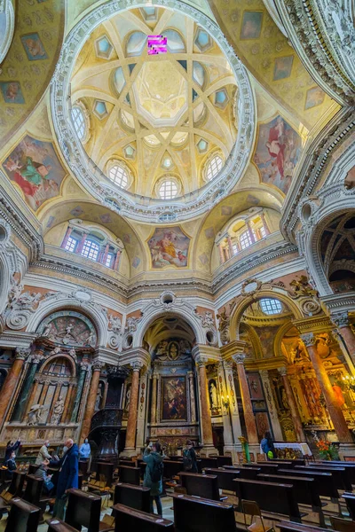 Torino Febbraio 2022 Interno Della Chiesa Reale San Lorenzo Con — Foto Stock