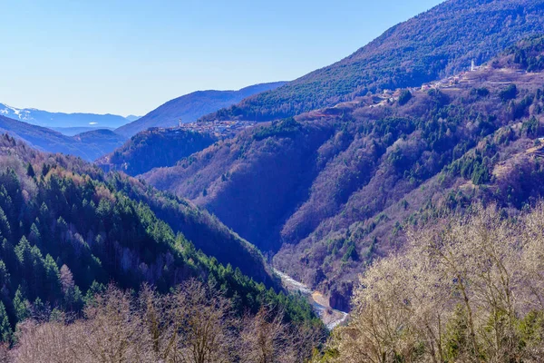 Veduta Del Paesaggio Nelle Dolomiti Una Limpida Giornata Invernale Trentino — Foto Stock