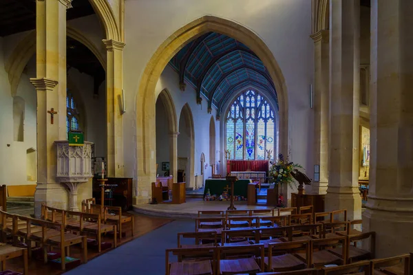 Northleach October 2022 View Interior Northleach Church Peter Paul Cotswolds — Stock Photo, Image