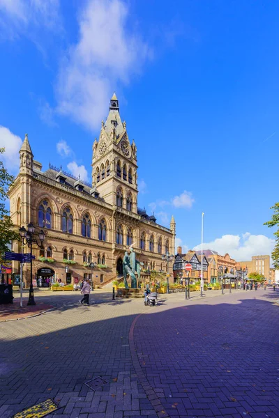 Chester October 2022 View Town Hall Building Local Visitors Chester — 스톡 사진