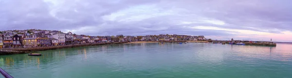 Ives Royaume Uni Octobre 2022 Coucher Soleil Panoramique Sur Port — Photo