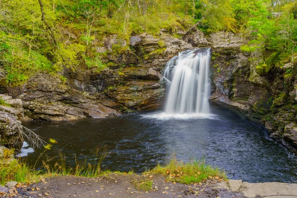 Widok Wodospad Falloch Wodospad Loch Lomond Park Narodowy Trossachs Szkocja — Zdjęcie stockowe