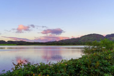 Loch Feochan, Argyll ve Bute 'un günbatımı manzarası, İskoçya, İngiltere