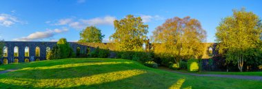 McCaigs Kulesi 'nin panoramik görüntüsü, Oban, Argyll ve Bute, İskoçya, İngiltere