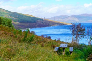 Sleat yarımadasındaki kıyı manzarası, Skye Adası, Inner Hebrides, İskoçya, İngiltere