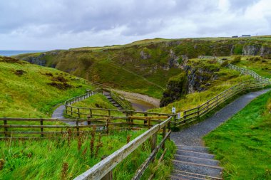 Smoo Mağarası manzarası, İskoçya, İngiltere 'deki İskoçya,