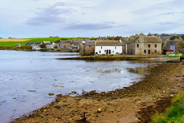 Vue Village Côtier Margarets Hope Dans Les Îles Orcades Écosse — Photo